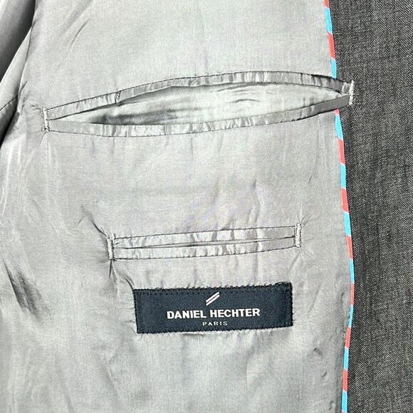 DANIEL HECHTER Paris Linen Blazer Suit Jacket Double Vents Single Breasted - Picture 12 of 12